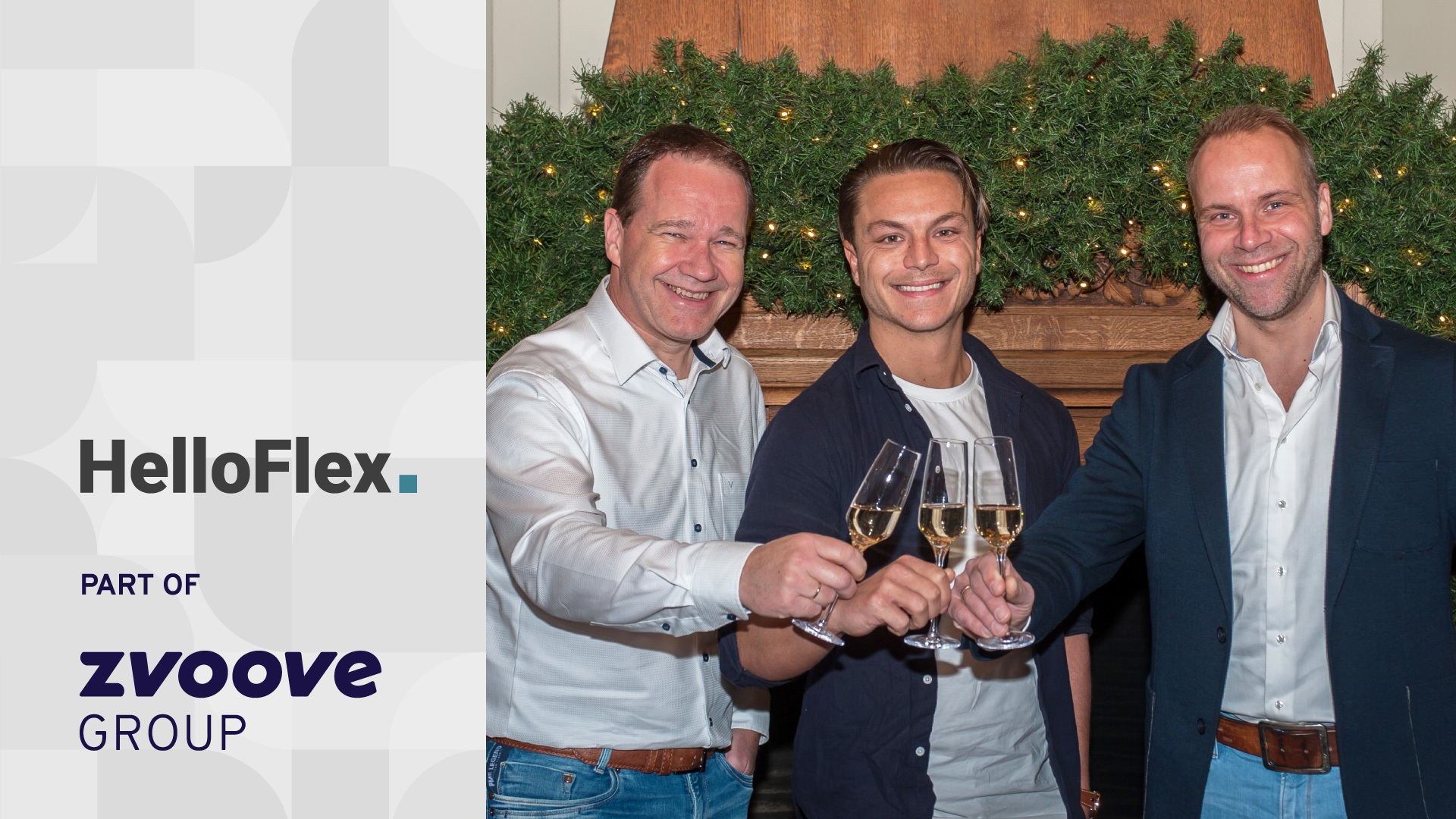 Peter Loopstra, COO van HelloFlex (midden), Paul van den Bosch, CEO van Pivoton en Andre Polderman, CEO van RecruitNow 