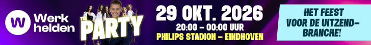 Banner van Werkhelden party
